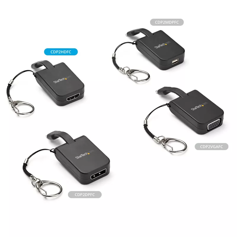 StarTech.com Compact USB C to HDMI Adapter - 4K 30Hz USB USB-C to HDMI Video Display Converter koos Keychain Ring - USB-C DP Alt Mode to HDMI Monitor Dongle - Thunderbolt 3 Ühilduv