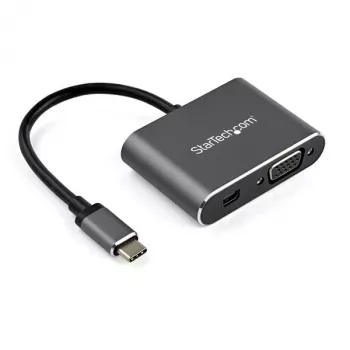 StarTech.com USB-C mitme pordiga video adapter – USB-C–4K 60Hz Mini DisplayPort 1.2 või 1080p VGA monitoriadapter – USB-C 2-ühes MDP HBR2 HDR/VGA kuvarimuundur – TB3-ühilduv