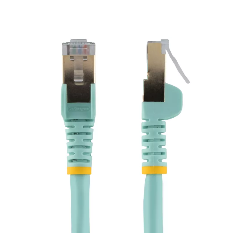 StarTech.com 1,5m CAT6a Etherneti kaabel - 10 Gigabit varjestatud takerdumisvastase RJ45 100W PoE paigakaabel - 10GbE STP võrgukaabel tõmbetõkestusega - Aqua individuaalselt testitud / juhtmestik on UL sertifitseeritud / TIA