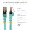 StarTech.com 1,5m CAT6a Etherneti kaabel - 10 Gigabit varjestatud takerdumisvastase RJ45 100W PoE paigakaabel - 10GbE STP võrgukaabel tõmbetõkestusega - Aqua individuaalselt testitud / juhtmestik on UL sertifitseeritud / TIA