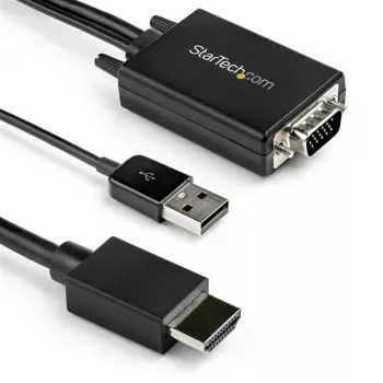 StarTech.com 2m VGA-HDMI muundurkaabel USB-heli ja toitega – analoog-digitaalvideoadapterikaabel VGA-arvuti ühendamiseks HDMI-ekraaniga – 1080p isane-isane monitorikaabel