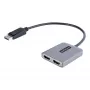 StarTech.com DP Dual HDMI MST HUB-ile – Dual HDMI 4K 60Hz – DisplayPort mitme monitori adapter 1 jala / 30 cm kaabliga – DP 1.4 mitme voo transpordi jaotur, DSC | HBR3 – DP HDMI jaoturiks