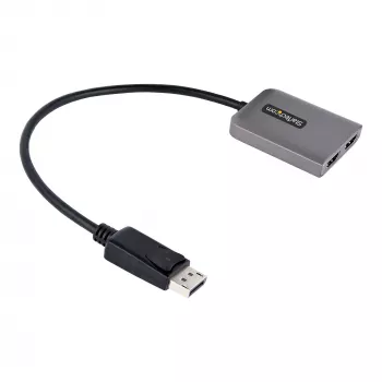 StarTech.com DP Dual HDMI MST HUB-ile – Dual HDMI 4K 60Hz – DisplayPort mitme monitori adapter 1 jala / 30 cm kaabliga – DP 1.4 mitme voo transpordi jaotur, DSC | HBR3 – DP HDMI jaoturiks