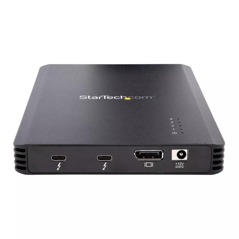 StarTech.com 4 sahtliga Thunderbolt 3 NVMe-korpus M.2 NVMe SSD-draividele, 1x DisplayPort-video / 2x TB3 allavoolu porti, 40 Gbit/s, 72 W toiteplokk, väline kõvakettakorpus
