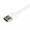 StarTech.com 2 m USB-A–USB-C laadimiskaabel – vastupidav kiirlaadimis- ja sünkroonimiskaabel, USB 2.0–USB USB-C andmejuhe – tugev TPE-kest aramiidkiuga, M/M, 3 A, valge – Samsung S10, iPad Pro, Pixel