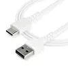 StarTech.com 2 m USB-A–USB-C laadimiskaabel – vastupidav kiirlaadimis- ja sünkroonimiskaabel, USB 2.0–USB USB-C andmejuhe – tugev TPE-kest aramiidkiuga, M/M, 3 A, valge – Samsung S10, iPad Pro, Pixel