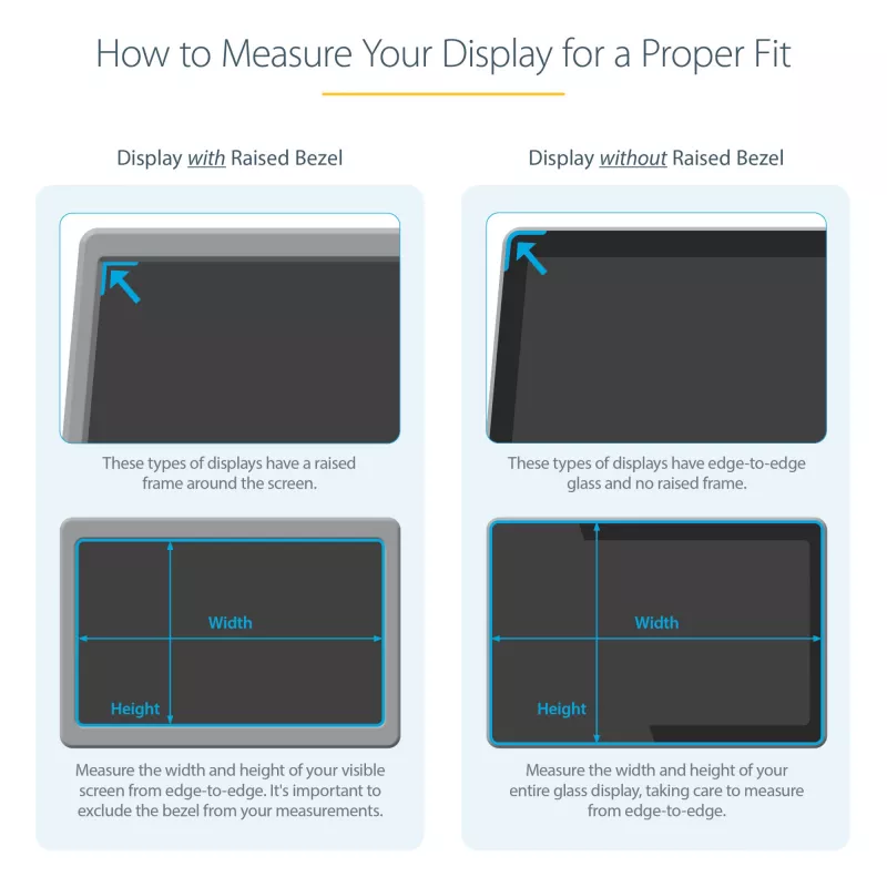 StarTech.com Monitor Privacy Screen for 21.5 inch PC Display - Computer Screen Security Filter - Blue Light Reducing Screen Protector Film - 16:9 Widescreen - Matte/Glossy - +/-30 Degree