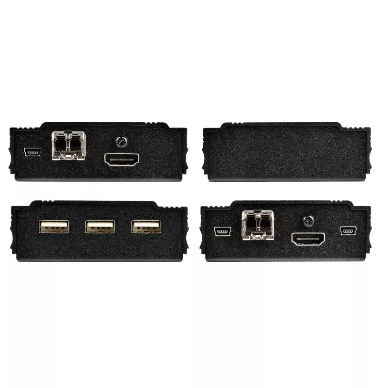 StarTech.com 4K HDMI KVM-pikendaja üle fiiberoptika – HDMI-video ja USB-kaug-KVM-lüliti/konsoolipikendaja – kuni 984 jalga/300 m (mitmemoodiline) – 2x 10G MMF SFP+ moodulit – KVM-pikenduskomplekt (TX/RX)