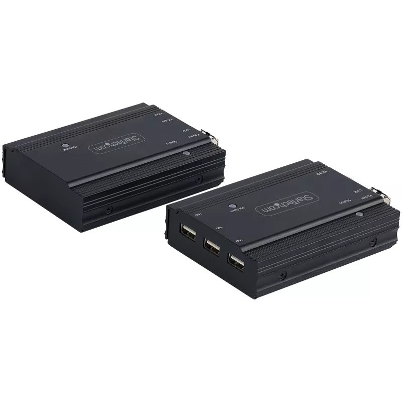 StarTech.com 4K HDMI KVM-pikendaja üle fiiberoptika – HDMI-video ja USB-kaug-KVM-lüliti/konsoolipikendaja – kuni 984 jalga/300 m (mitmemoodiline) – 2x 10G MMF SFP+ moodulit – KVM-pikenduskomplekt (TX/RX)