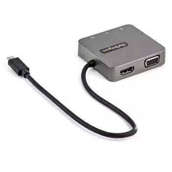 StarTech.com USB-C mitmepordiadapter - USB 3.1 Gen 2 USB-C minidokk - USB-C to 4K HDMI või 1080p VGA video - 10Gbps USB-A USB-C, GbE - kaasaskantav reisimissülearvuti dokk - töötab Thunderbolt 3-ga