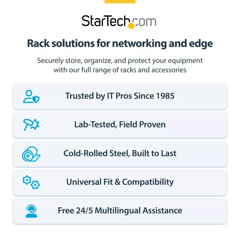 StarTech.com 4U seinakinnitusega võrguriiul - 14 tolli sügav (madal profiil) - 19-tolline jaotuspaneeli kronstein madalate serveri- ja IT-seadmete, võrgukommutaatorite jaoks - 44 naela/20 kg kandevõime, must