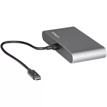 StarTech.com Dual-Monitor Thunderbolt Mini Dock, 4K 60Hz HDMI, draiverivaba jaotur Windowsile ja Macile, Gigabit Ethernet, 1x USB 5 Gbit/s ja 1x USB 2.0, 11 tolli (28 cm) kaabel