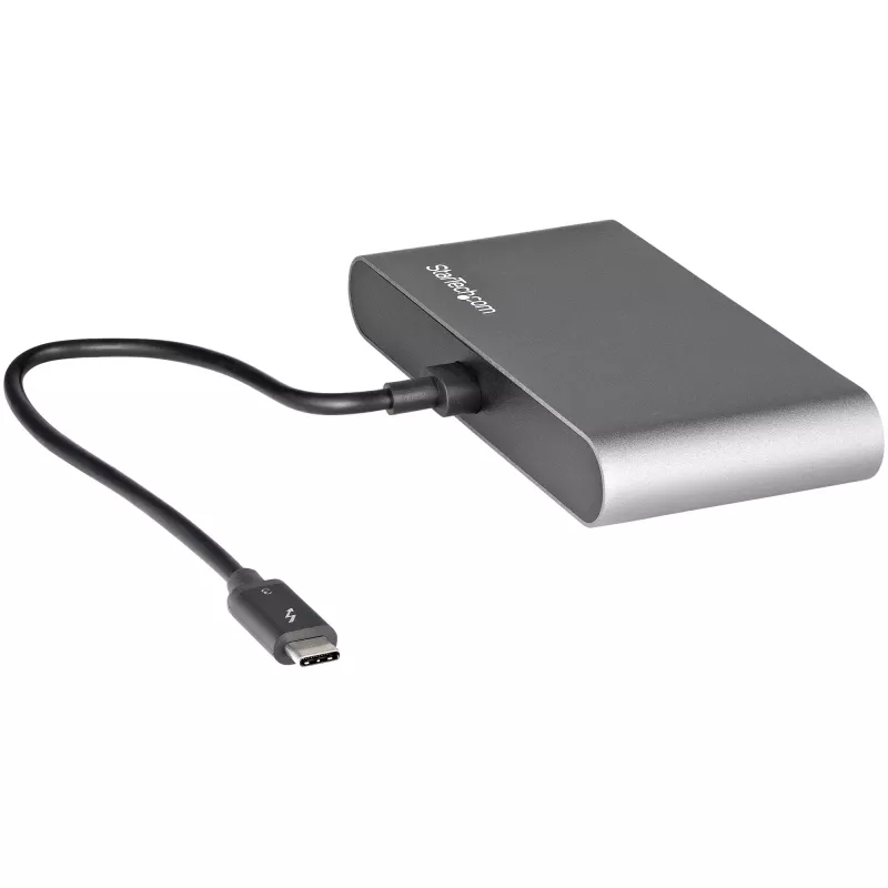StarTech.com Dual-Monitor Thunderbolt Mini Dock, 4K 60Hz HDMI, draiverivaba jaotur Windowsile ja Macile, Gigabit Ethernet, 1x USB 5 Gbit/s ja 1x USB 2.0, 11 tolli (28 cm) kaabel