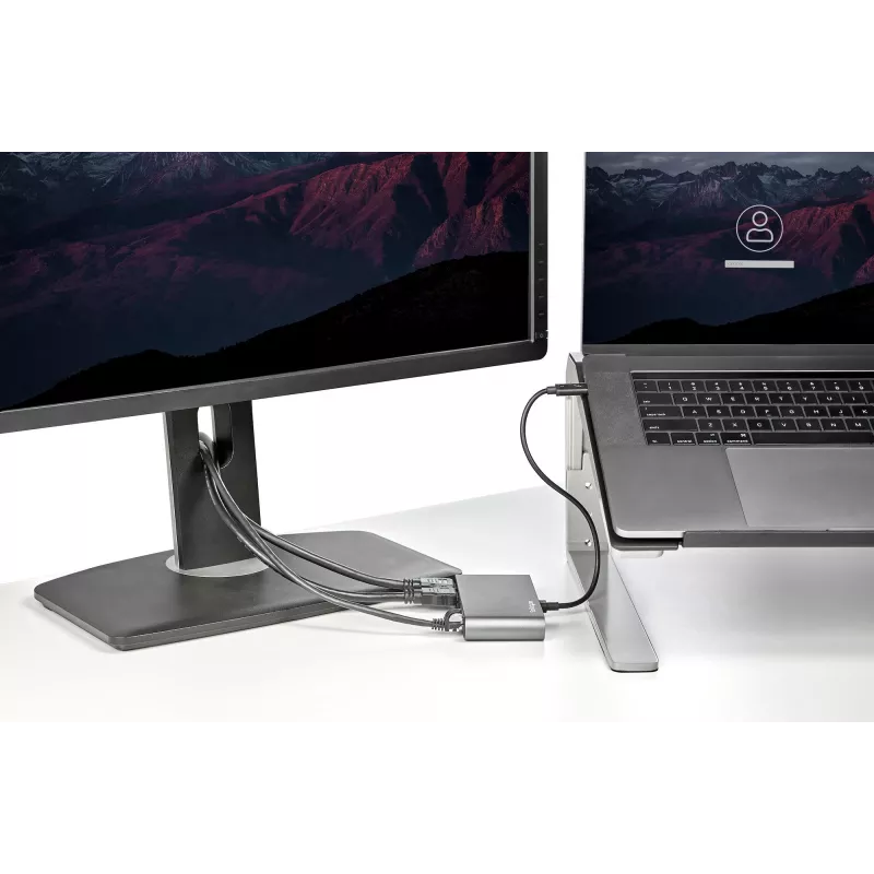 StarTech.com Dual-Monitor Thunderbolt Mini Dock, 4K 60Hz HDMI, draiverivaba jaotur Windowsile ja Macile, Gigabit Ethernet, 1x USB 5 Gbit/s ja 1x USB 2.0, 11 tolli (28 cm) kaabel