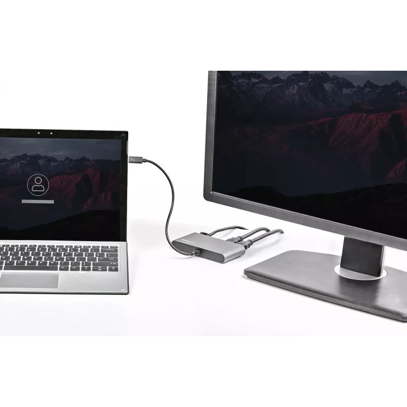 StarTech.com Dual-Monitor Thunderbolt Mini Dock, 4K 60Hz HDMI, draiverivaba jaotur Windowsile ja Macile, Gigabit Ethernet, 1x USB 5 Gbit/s ja 1x USB 2.0, 11 tolli (28 cm) kaabel
