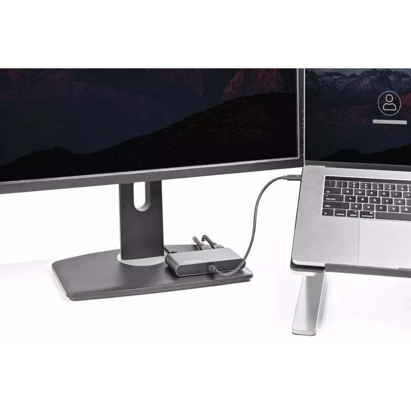 StarTech.com Dual-Monitor Thunderbolt Mini Dock, 4K 60Hz HDMI, draiverivaba jaotur Windowsile ja Macile, Gigabit Ethernet, 1x USB 5 Gbit/s ja 1x USB 2.0, 11 tolli (28 cm) kaabel