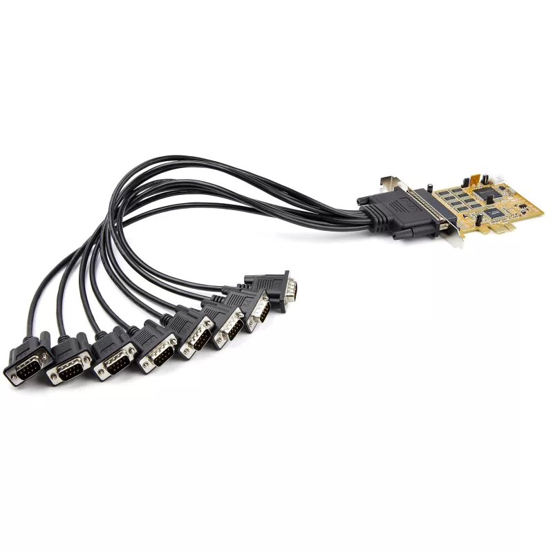 StarTech.com 8-pordiline PCI Express RS232 jadaadapterkaart, PCIe RS232 jadakaart, 16C1050 UART, mitmepordiline jada DB9 kontroller/laienduskaart, 15 kV ESD kaitse, ainult Windowsile – TAA