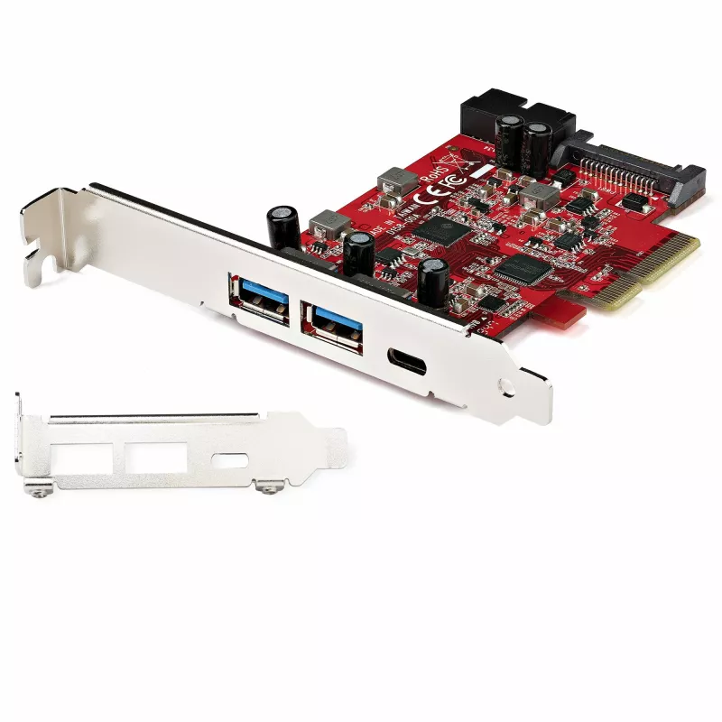 StarTech.com 5-pordine USB PCIe kaart – 10 Gbps USB 3.1 Gen 2 PCIe kaart, 1x USB-C ja 2x USB-A – 1x 2-pordine IDC (sisemine 5 Gbps USB päisepikendus) – USB C PCI Express kontrollerkaart