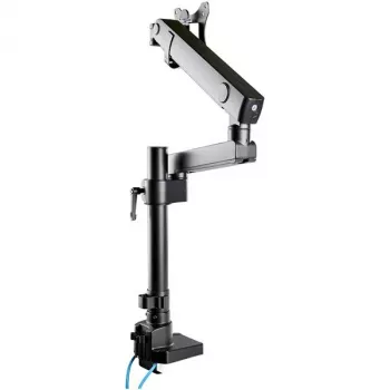 StarTech.com lauale kinnitatav monitorihoidik 2x USB 3.0 pordiga, täisliikuv ühe monitori alus, kuni 34-tollisele (17,6 naela/8 kg) VESA-ekraanile, klamber-/läbiviigukinnitus, mehaaniline vedru