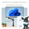 StarTech.com lauale kinnitatav monitorihoidik 2x USB 3.0 pordiga, täisliikuv ühe monitori alus, kuni 34-tollisele (17,6 naela/8 kg) VESA-ekraanile, klamber-/läbiviigukinnitus, mehaaniline vedru