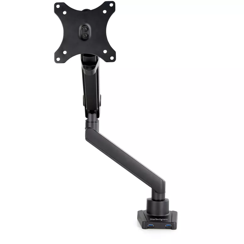 StarTech.com lauale kinnitatav monitori õlg 2 USB 3.0 pordiga, õhuke täisliikuv ühe monitori kinnitus, kuni 34 tolli (17,6 naela/8 kg) VESA ekraan, klambri-/aasakinnitus, mehaaniline vedru