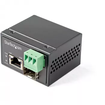 StarTech.com PoE+ tööstuslik fiiber Etherneti meediumimuundur 30W - SFP RJ45-le - ühemoodiline/mitmemoodiline fiiber vask Gigabit Ethernetile - mini/kompaktne suurus - IP-30/ -40 kuni +75°C