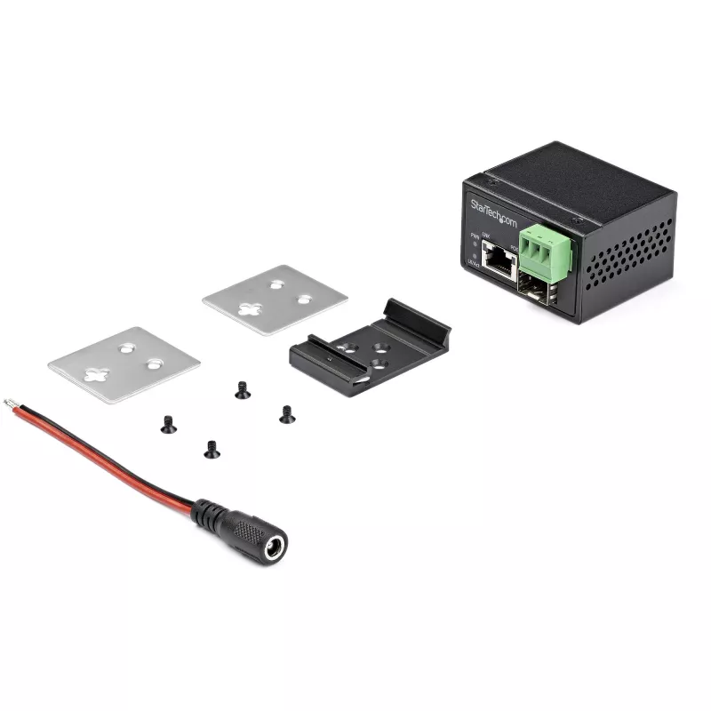 StarTech.com PoE+ tööstuslik fiiber Etherneti meediumimuundur 30W - SFP RJ45-le - ühemoodiline/mitmemoodiline fiiber vask Gigabit Ethernetile - mini/kompaktne suurus - IP-30/ -40 kuni +75°C