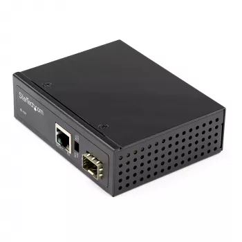 StarTech.com PoE+ tööstuslik fiiber-Ethernet meediakonverter 60W - SFP RJ45-le - ühemoodiline/mitmemoodiline fiiber vask-Gigabit Ethernetile - kompaktne suurus - IP-30/ -40 kuni +75°C