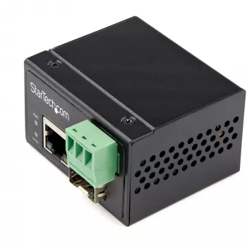 StarTech.com Industrial Fiber to Ethernet Media Converter - 100Mbps SFP to RJ45/Cat6 - Singlemode/Multimode Optical Fiber to Copper võrk - 12-56V DC - IP-30/ -40 to +75C