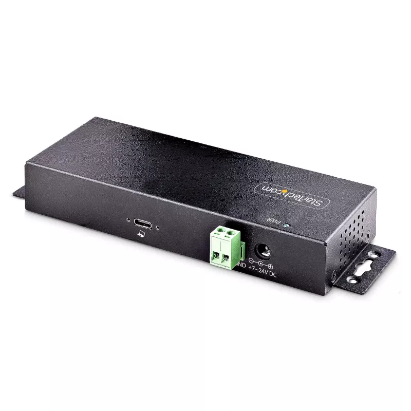 StarTech.com 7-pordiline tööstuslik USB 10 Gbps jaotur toiteadapteriga, metallist, paigaldatav, 5x USB-A ja 2x USB-C allavooluporti, ESD-kaitse, toitega USB-jaotur, TAA