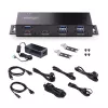 StarTech.com 7-pordiline tööstuslik USB 10 Gbps jaotur toiteadapteriga, metallist, paigaldatav, 5x USB-A ja 2x USB-C allavooluporti, ESD-kaitse, toitega USB-jaotur, TAA