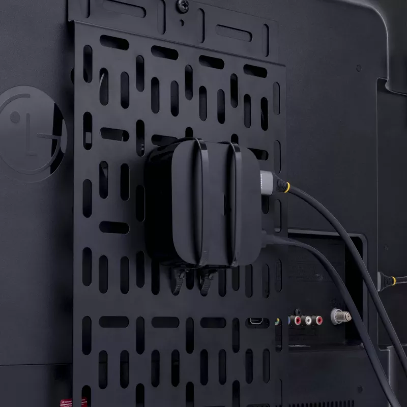 StarTech.com Universal TV Accessory Mount - reguleeritav teleri- ja seinakinnitusklamber - meediapleierid/ruuter/modem/AV-lülitid ja pikendajad/Apple TV - peidetud kaablikarbi kinnitus teleri taha - 5 kg
