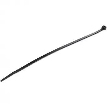 StarTech.com 10 tolli (25 cm) kaablisidemed - 1/8 tolli (4 mm) laiad, 2-5/8 tolli (68 mm) kimbu läbimõõt, 50 naela (22 kg) tõmbetugevus, nailonist iselukustuvad tõmblukuga sidemed kumera otsaga - 94V-2/UL loetletud, 100 tk pakend - Must