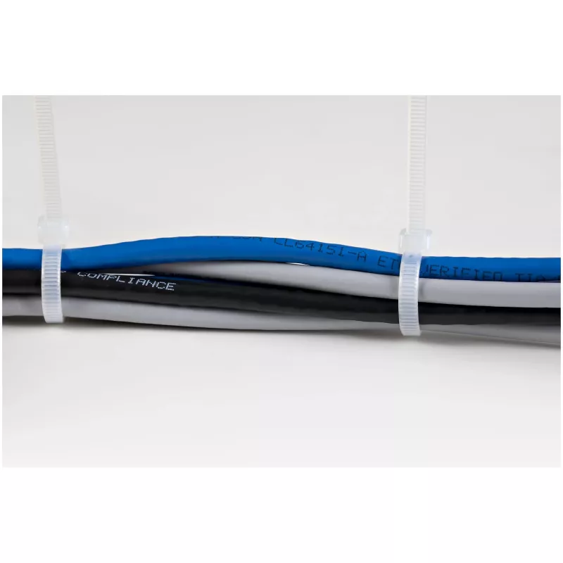 StarTech.com 10-tolline (25 cm) kaablisidemed – 1/8 tolli (4 mm) laiad, 2-5/8 tolli (68 mm) kimbu läbimõõt, 50 naela (22 kg) tõmbetugevus, nailonist iselukustuvad lipsud kumera otsaga, 94V-2/UL loetletud, 1000 tk pakend – valge