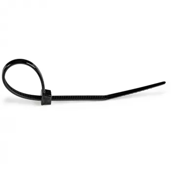 StarTech.com 4 tolli (10 cm) kaablisidemed – 1/16 tolli (2 mm) laiad, 7/8 tolli (22 mm) kimbu läbimõõt, 18 naela (8 kg) tõmbetugevus, nailonist iselukustuvad tõmblukuga kaablisidemed kumera otsaga – 94V-2/UL loetletud, 100 pakk – must