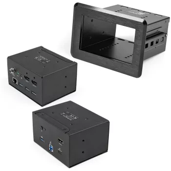 StarTech.com Konverentsiruumi dokkimisjaam – universaalne sülearvuti dokk – 4K HDMI, 60W toiteedastus, USB-jaotur, GbE, heli – laua sisse paigaldatav ühenduvuskarp väikese nõupidamisruumi/koosolekuruumi koostööruumi jaoks