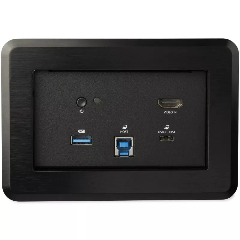 StarTech.com Konverentsiruumi dokkimisjaam – universaalne sülearvuti dokk – 4K HDMI, 60W toiteedastus, USB-jaotur, GbE, heli – laua sisse paigaldatav ühenduvuskarp väikese nõupidamisruumi/koosolekuruumi koostööruumi jaoks