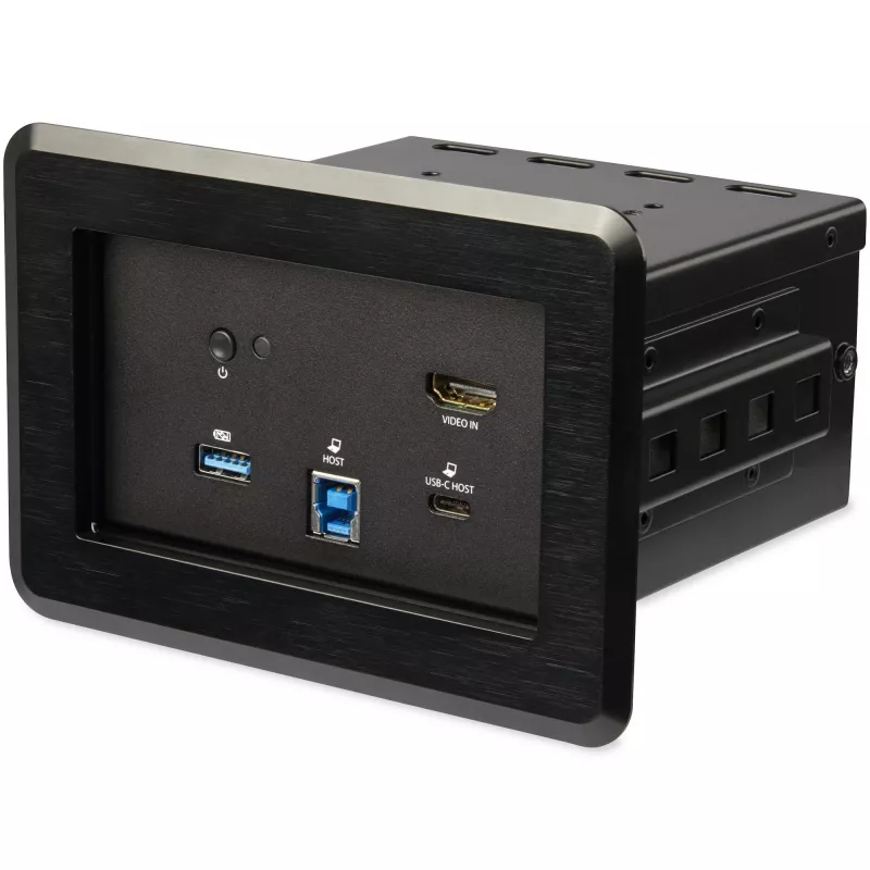 StarTech.com Konverentsiruumi dokkimisjaam – universaalne sülearvuti dokk – 4K HDMI, 60W toiteedastus, USB-jaotur, GbE, heli – laua sisse paigaldatav ühenduvuskarp väikese nõupidamisruumi/koosolekuruumi koostööruumi jaoks