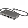 StarTech.com USB-C mitmeport-adapter – USB-C > 4K 30 Hz HDMI või 1080p VGA – USB-C tüüpi minidokk 100 W läbisöötava toiteedastusega, 3-pordine USB-jaotur 5 Gbit/s, GbE – 12″ (30 cm) kinnitatud kaabel