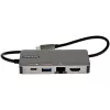 StarTech.com USB-C mitmeport-adapter – USB-C > 4K 30 Hz HDMI või 1080p VGA – USB-C tüüpi minidokk 100 W läbisöötava toiteedastusega, 3-pordine USB-jaotur 5 Gbit/s, GbE – 12″ (30 cm) kinnitatud kaabel