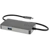 StarTech.com USB-C mitmeport-adapter – USB-C > 4K 30 Hz HDMI või 1080p VGA – USB-C tüüpi minidokk 100 W läbisöötava toiteedastusega, 3-pordine USB-jaotur 5 Gbit/s, GbE – 12″ (30 cm) kinnitatud kaabel