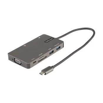 StarTech.com USB-C multipordiadapter – HDMI 4K 30 Hz või VGA reisidokk – 5 Gbps USB 3.0 jaotur (USB-A / USB-C pordid) – 100 W toiteedastus – SD/microSD – GbE – 30 cm kaabel – USB-C minidokk
