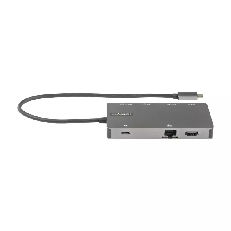 StarTech.com USB-C multipordiadapter – HDMI 4K 30 Hz või VGA reisidokk – 5 Gbps USB 3.0 jaotur (USB-A / USB-C pordid) – 100 W toiteedastus – SD/microSD – GbE – 30 cm kaabel – USB-C minidokk