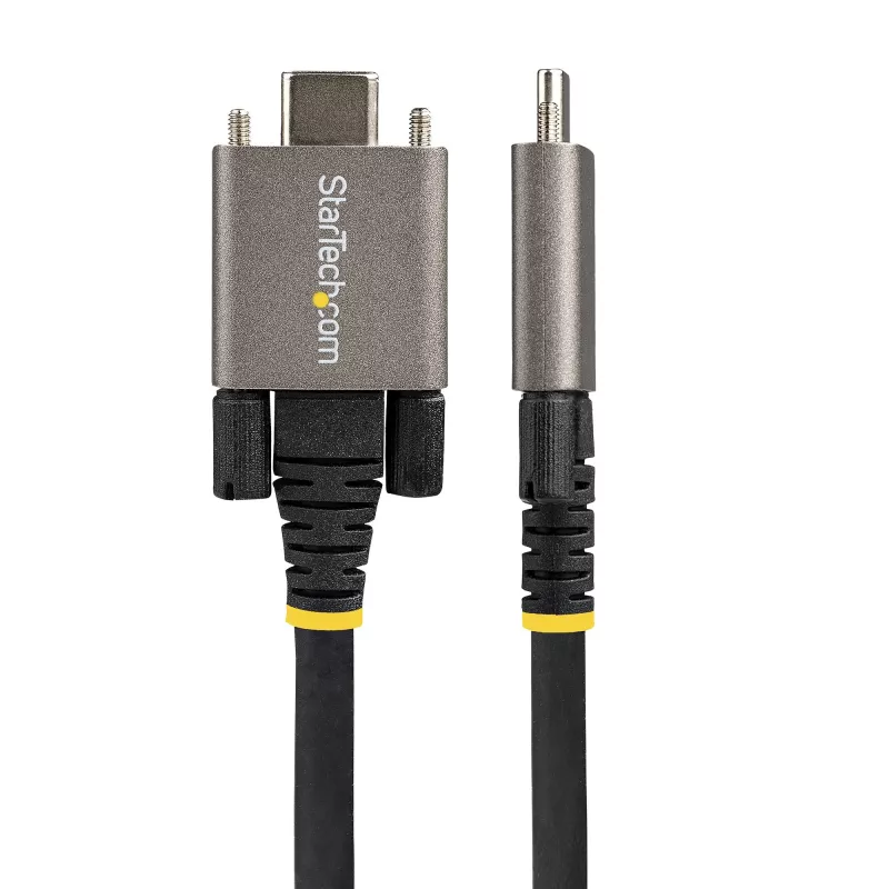 StarTech.com 50 cm küljelukustuv USB-C-kaabel 10 Gbit/s – USB 3.1/3.2 Gen 2 USB-C-kaabel – 100 W (5 A) toiteedastusega laadimine, DP Alt Mode – kahe kruvilukuga – USB-C-juhe laadimiseks/sünkroonimiseks