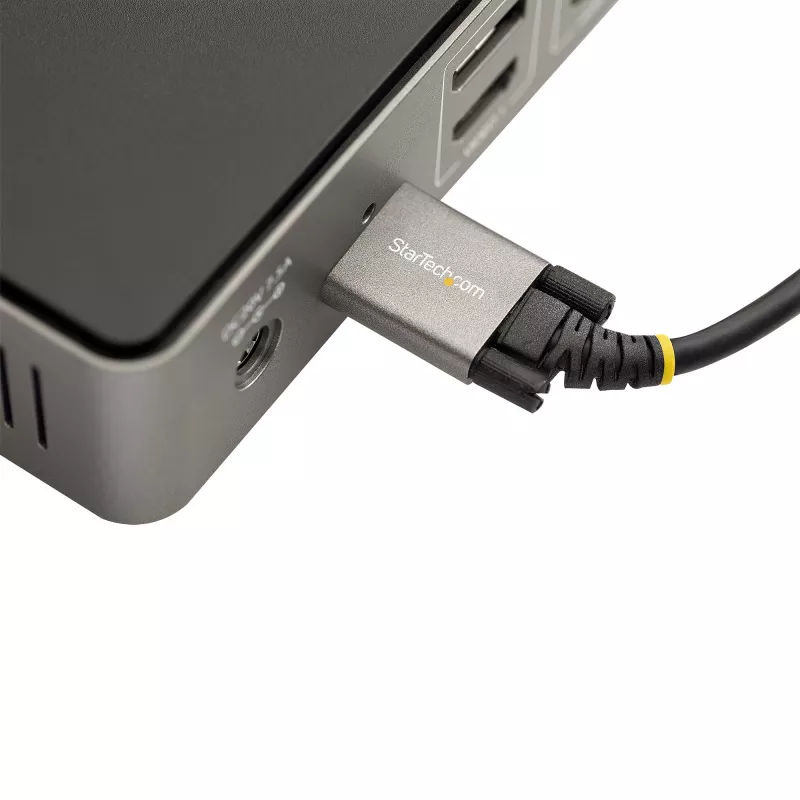 StarTech.com 50 cm küljelukustuv USB-C-kaabel 10 Gbit/s – USB 3.1/3.2 Gen 2 USB-C-kaabel – 100 W (5 A) toiteedastusega laadimine, DP Alt Mode – kahe kruvilukuga – USB-C-juhe laadimiseks/sünkroonimiseks