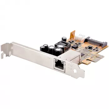 StarTech.com 1 pordiga 2,5 Gbps PoE võrgukaart, PCIe Etherneti kaart RJ45-ga, 30 W 802.3at PoE NIC lauaarvutitele/serveritele, võrgu PoE LAN adapter madala profiiliga kronsteiniga, NBaseT, Windows/Linux
