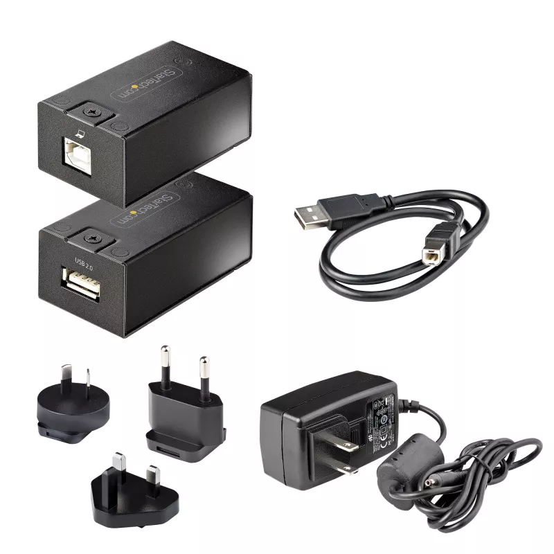 StarTech.com 150m (492ft) USB 2.0 pikendaja üle Cat5e/Cat6 Etherneti kaabli, välise toitega USB pikendaja RJ45/võrgukaabli kaudu, USB üle Etherneti kaabli pikendaja/adapter