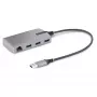StarTech.com 3-pordine USB-jaotur Ethernetiga - 3x USB-A porti - Gigabit Ethernet (RJ-45) - USB 3.0 5Gbps - Siinivõimsusel - 1 jalga/30 cm pikk kaabel - Kaasaskantav sülearvuti USB-jaoturi adapter koos GbE-ga