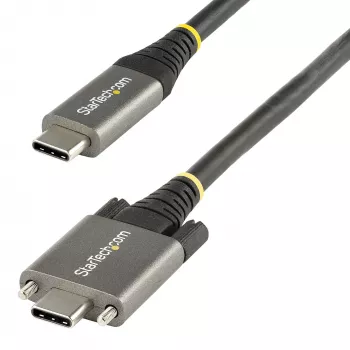 StarTech.com 3 jalga (1 m) külgkruviga lukustatav USB-C kaabel 10 Gbit/s – USB-IF sertifitseeritud USB-C kaabel – USB 3.1/3.2 Gen 2 C-tüüpi kaabel – 100 W (5 A) Power Delivery laadimine, DP Alt Mode – kahekordne kruvilukk – USB-C juhe laadimiseks/sünkroonimiseks