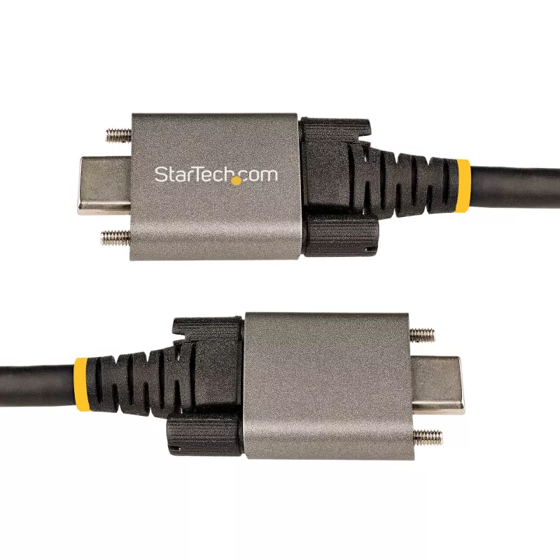 StarTech.com 3 jalga (1 m) külgkruviga lukustatav USB-C kaabel 10 Gbit/s – USB-IF sertifitseeritud USB-C kaabel – USB 3.1/3.2 Gen 2 C-tüüpi kaabel – 100 W (5 A) Power Delivery laadimine, DP Alt Mode – kahekordne kruvilukk – USB-C juhe laadimiseks/sünkroonimiseks